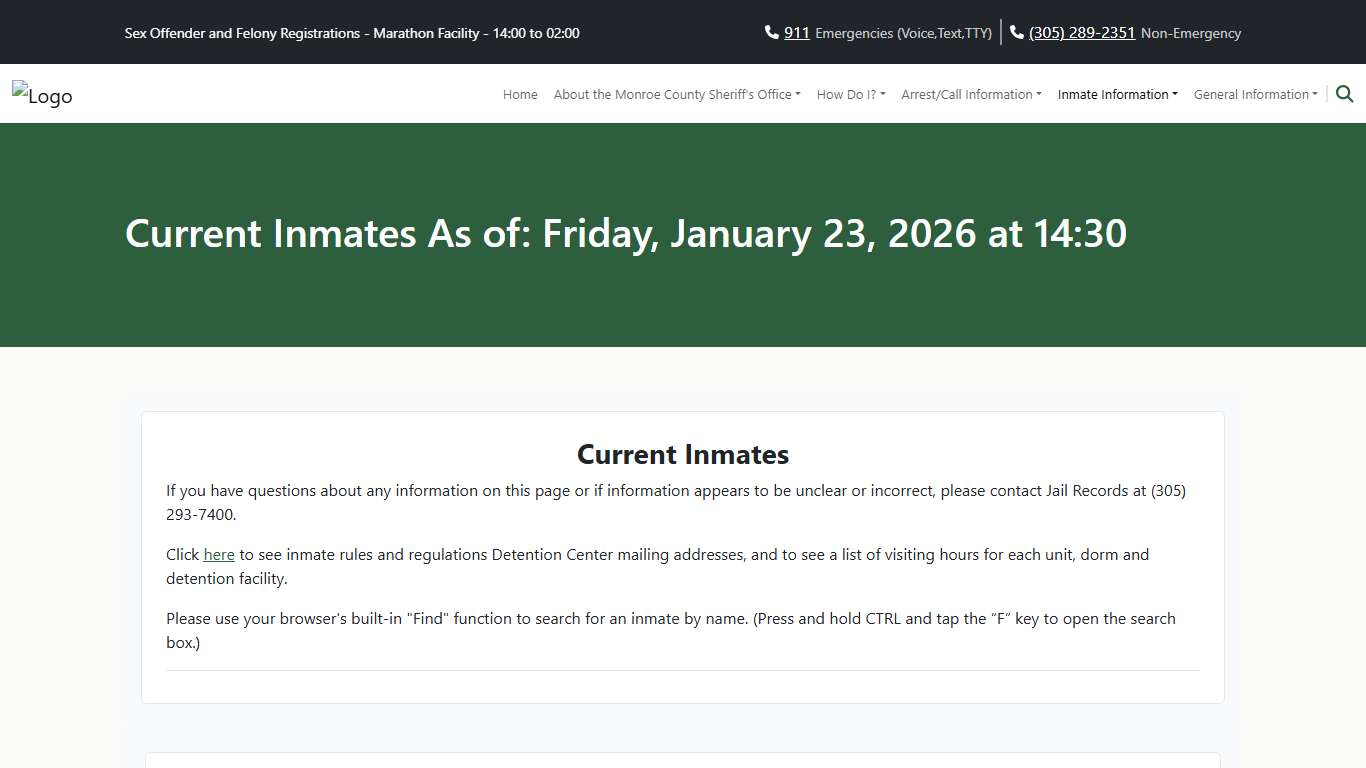 M.C.S.O - Current Inmates