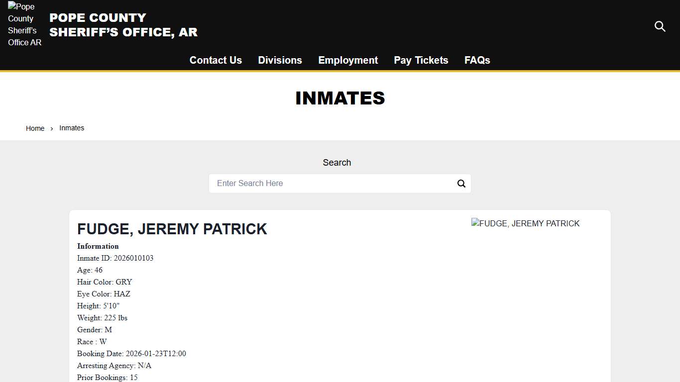 Inmates Pope County Sheriff’s Office AR